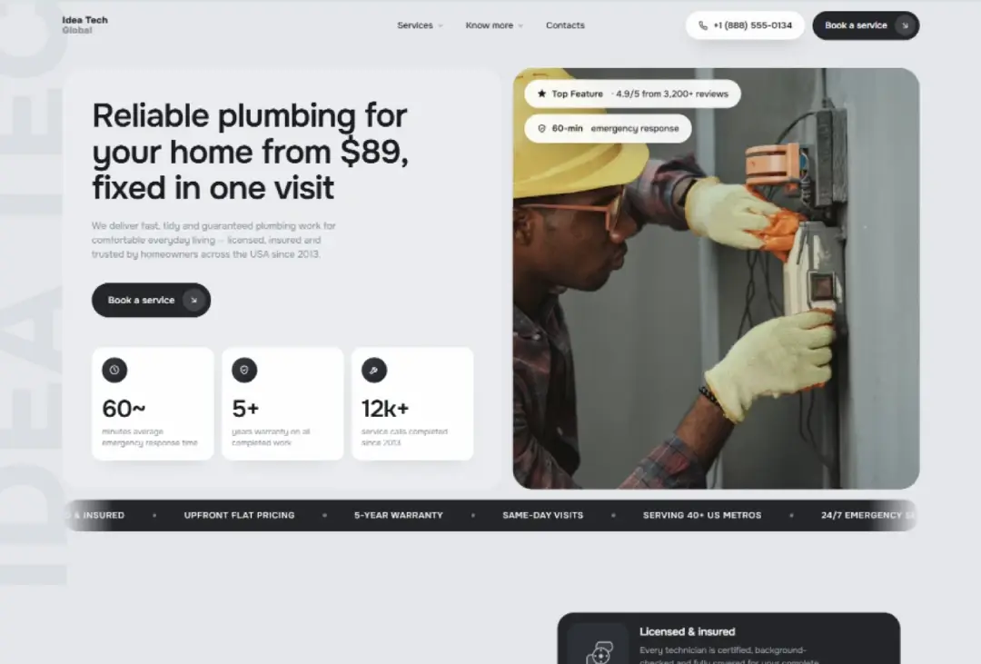 ITG DEMO 1 website preview from the Ideal Tech Global portfolio