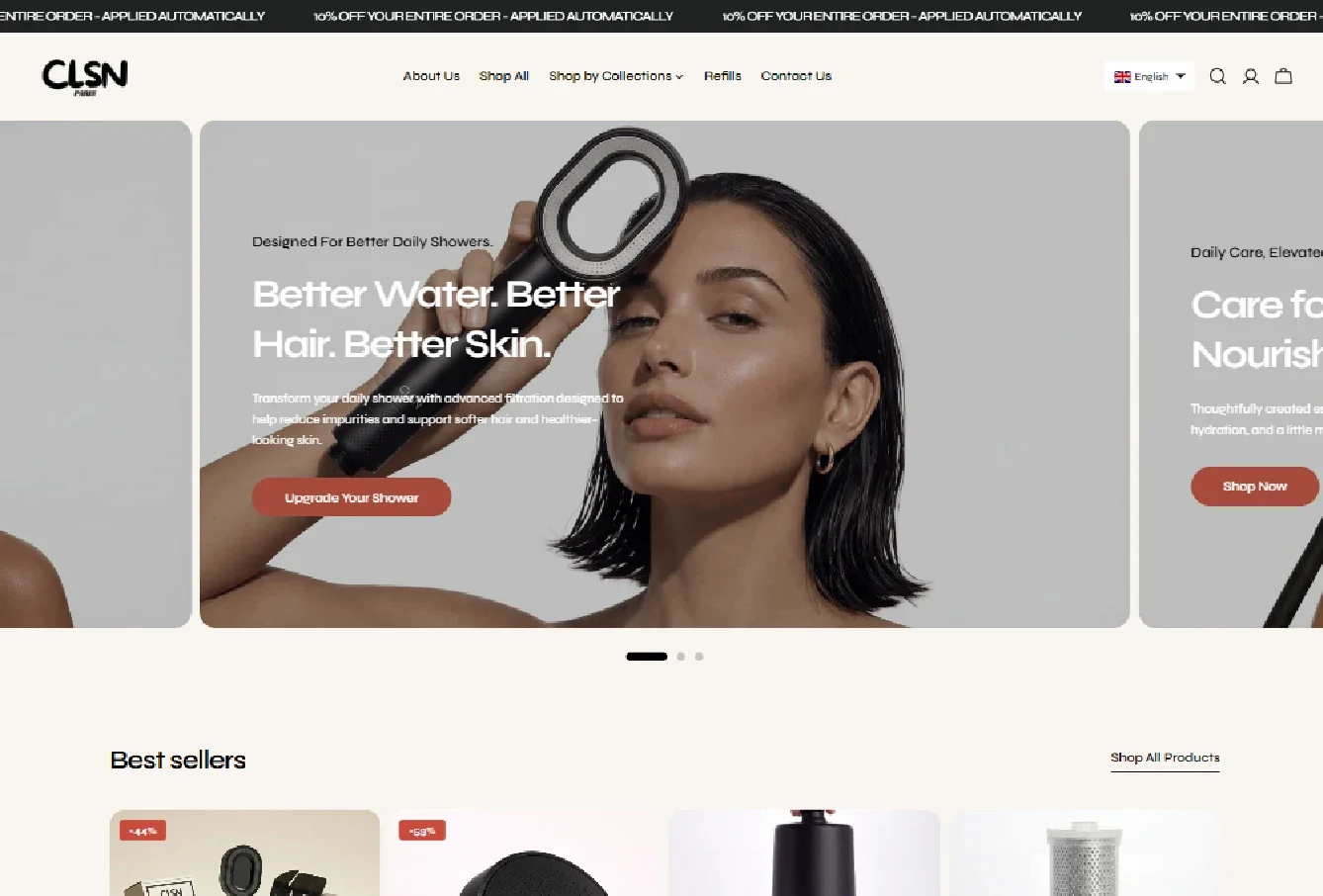 CLSN Beauty website preview from the Ideal Tech Global portfolio