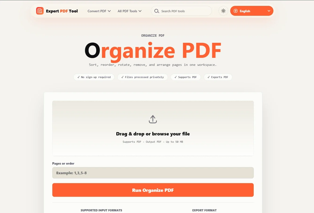 Expert PDF Tool website preview from the Ideal Tech Global portfolio