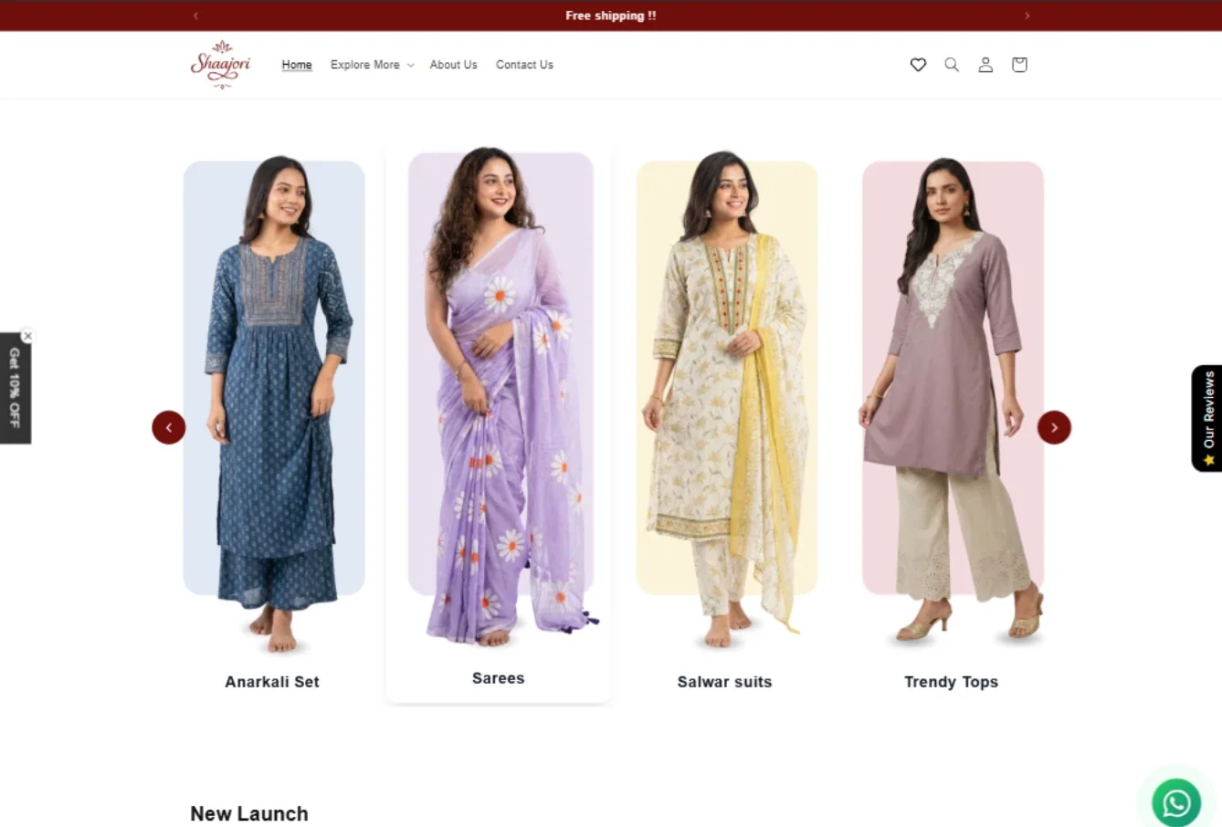 Shaajori website preview from the Ideal Tech Global portfolio