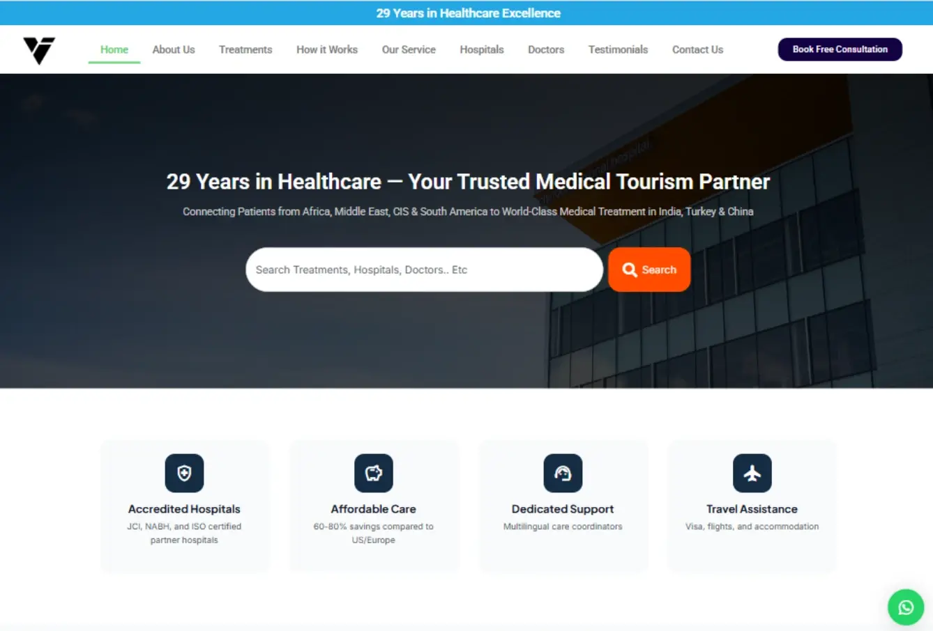 Vinc Healthcare website preview from the Ideal Tech Global portfolio